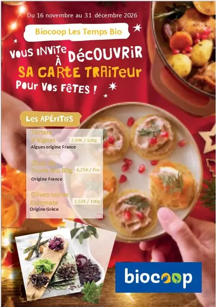 Carte Noël traiteur 2026
